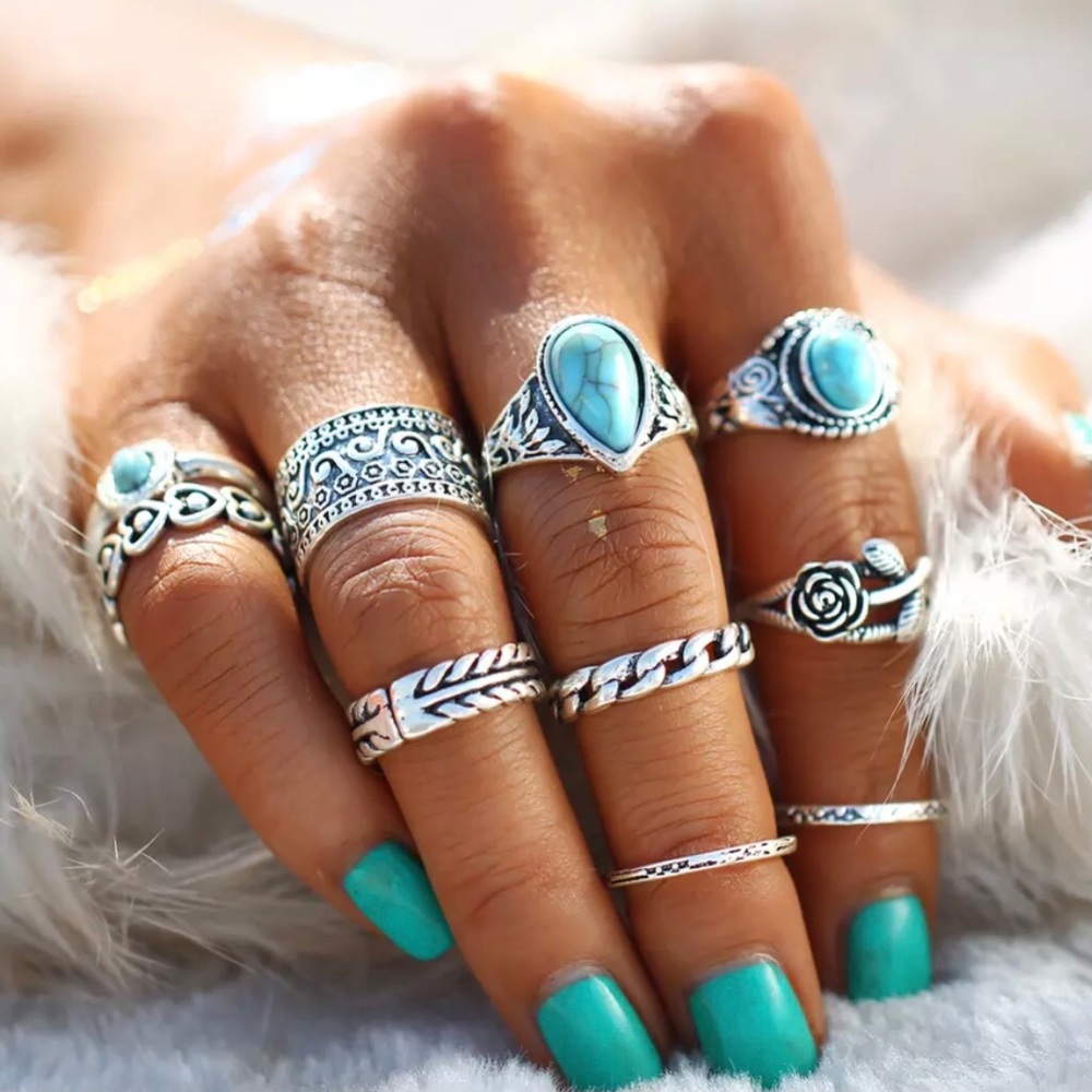 3/$25⚡️boho stackable ring set